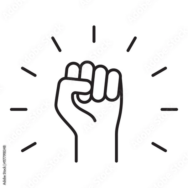 Fototapeta Empowerment strength linear icon. Strong and power line concept. illustration