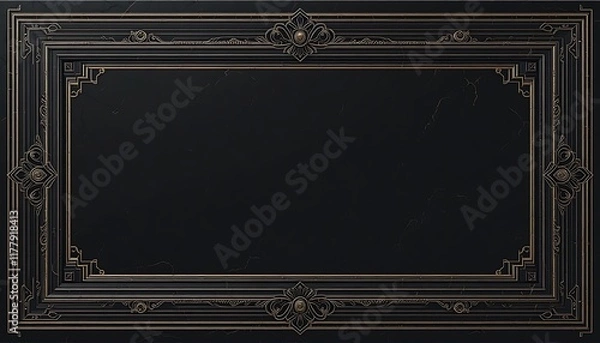 Fototapeta Retro Art Deco Frames and Baroque Engraving Borders