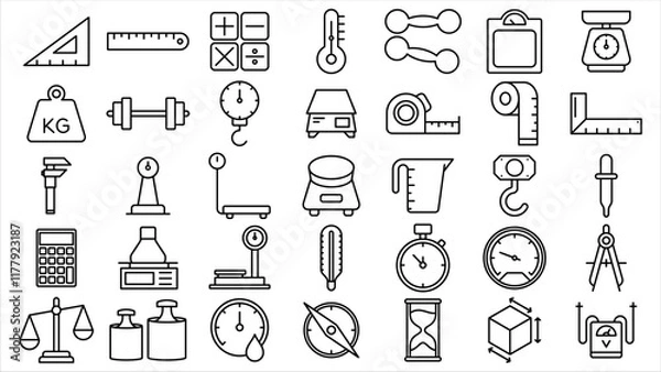 Fototapeta vector design collection of measuring icon lines in trendy style editable stroke