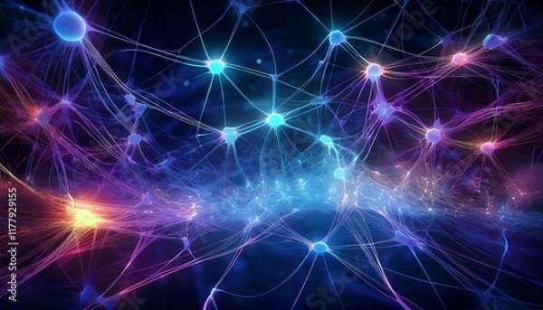 Obraz neural network tech background