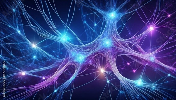 Obraz neural network tech background