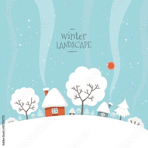 Fototapeta Snowy winter landscape