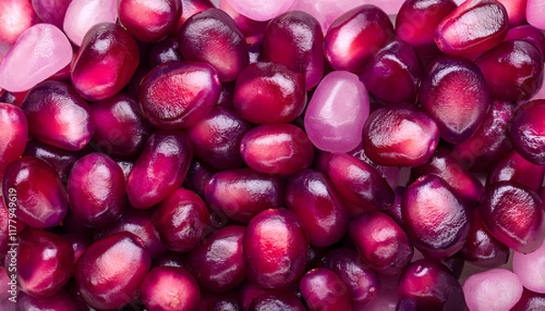 Obraz close up of pomegranate tropical candy purple fruit background and texture