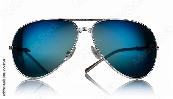 Obraz mirrored aviator sunglasses isolated on background generative ai