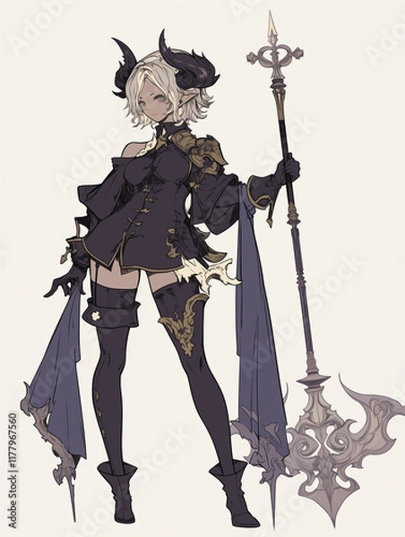 Obraz Halloween witch with broom