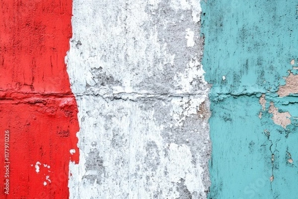 Obraz Colorful urban wall texture with white paint stroke for design.