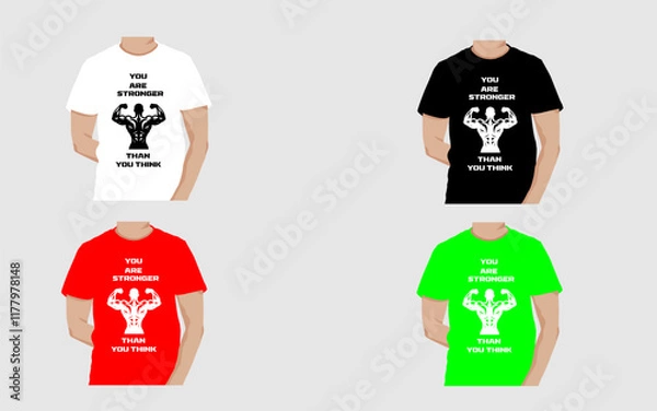 Obraz "YOU ARE STRONGER THAN YOU THINK" Gym t-shirt