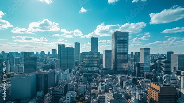 Obraz 高層ビルが立ち並ぶオフィス街の画像