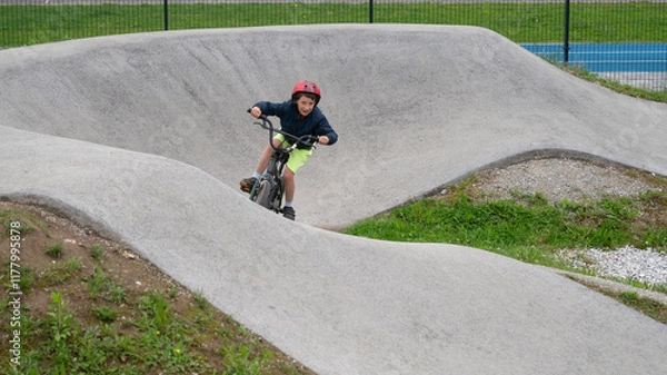 Obraz Exciting ride on a bike track