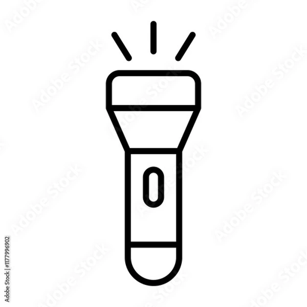 Fototapeta Flashlight icon line vector illustration design with trendy style