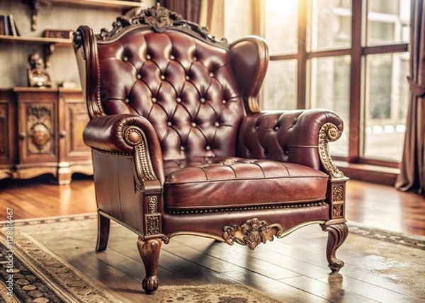 Obraz Luxury armchair into an old room