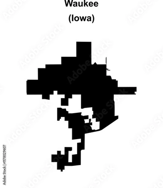 Fototapeta Waukee (Iowa) blank outline map