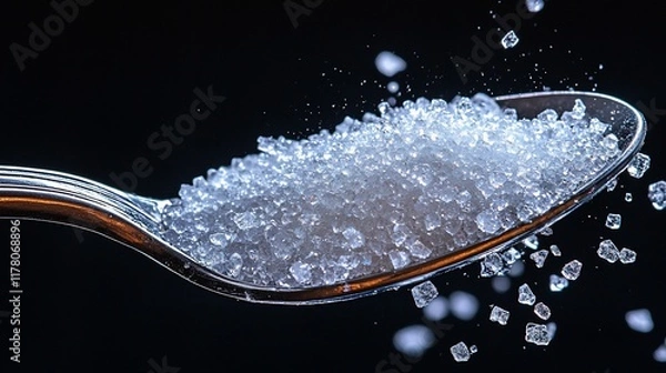 Fototapeta Sugar Crystals Falling From A Spoon