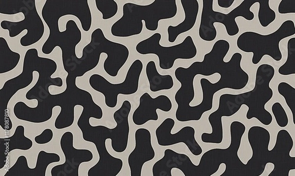 Fototapeta Abstract organic shapes seamless pattern, ideal for backgrounds, textiles, and graphic design projects.