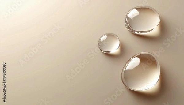 Obraz Clear water droplets on a smooth surface reflecting light in an elegant arrangement