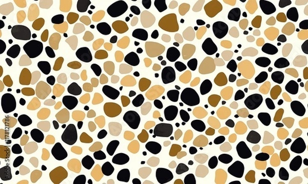 Fototapeta Seamless pebble pattern, abstract background, earth tones, for textile, wallpaper.