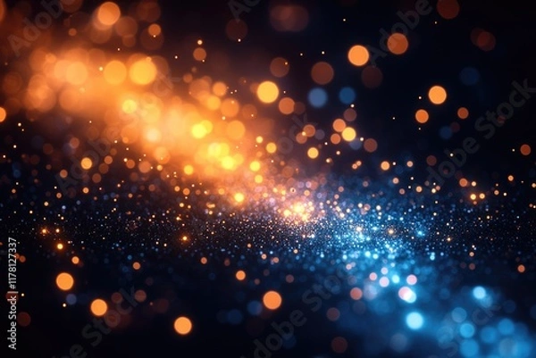 Fototapeta Blurry image of a blue and orange gradient background, great for abstract or design concepts