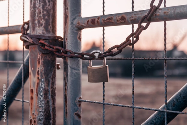 Obraz chain and padlock