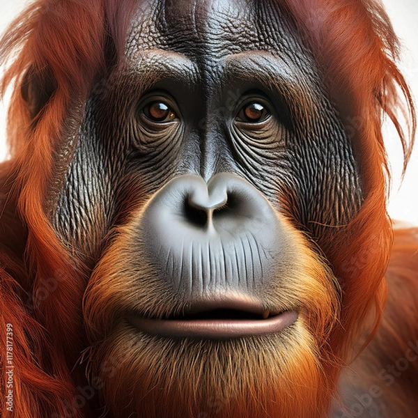 Obraz Frontalaufnahme des Gesichts eines Orang Utans