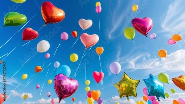 Obraz Balloons fly into the sky