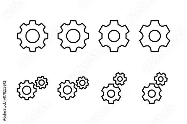 Obraz setting Icon vector isolated on white background. setting vector icon. Cog settings Icon Symbol. Gear