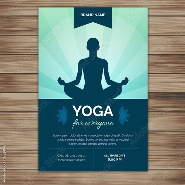 Fototapeta Yoga silhouette flyer