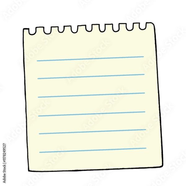 Obraz Illustration of a piece of memo sheet isolated