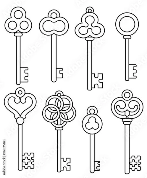 Obraz vintage skeleton keys