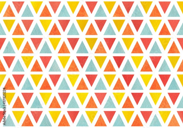 Fototapeta Watercolor triangle pattern.