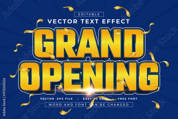Fototapeta Grand Opening 3D Editable Text Effect Texture Style