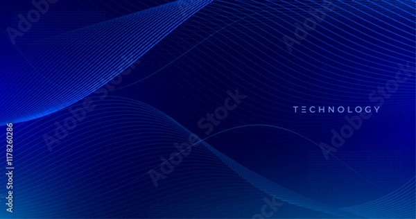 Fototapeta Blue technology background. Abstract . Pattern technology. Wave abstarct . Modern background. Vector illustration