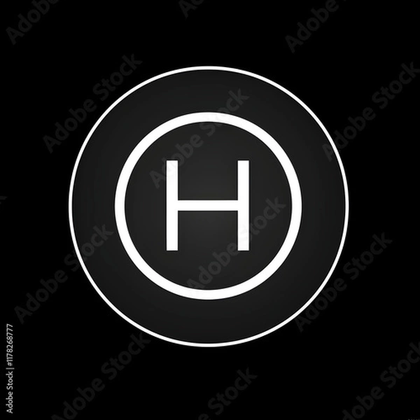 Fototapeta Hertz (Hz) Frequency Measurement Symbol Against White Background - A Representation of Physical Phenomena