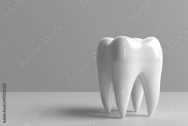 Fototapeta Healthy tooth on a gray background