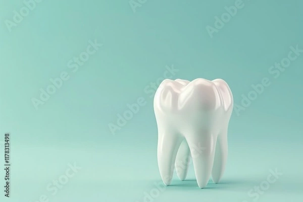 Obraz Healthy tooth on a blue background