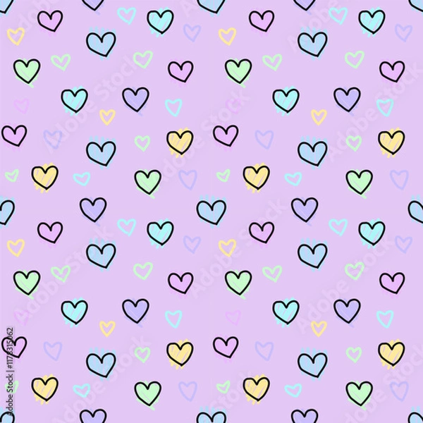 Fototapeta seamless background with hearts