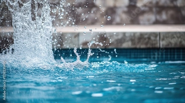 Fototapeta Splash of Focus: Diver in Motion