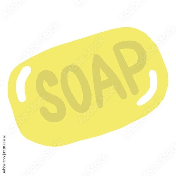 Obraz Illustration of a golden yellow bar soap isolated 