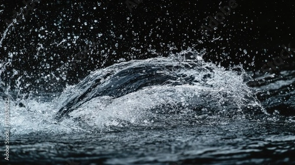 Fototapeta Splash of Focus: Diver in Motion