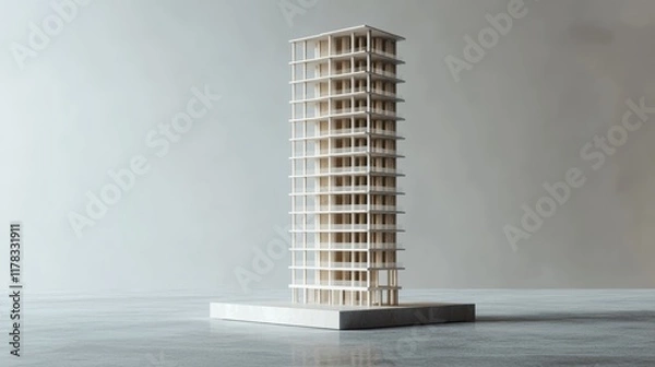 Fototapeta Time-Lapse of Modular Skyscraper Construction