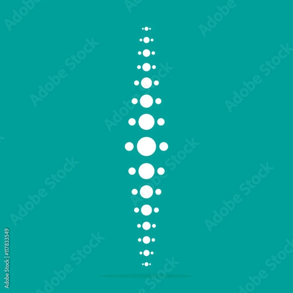 Obraz Spine icon on a turquoise background with shadow