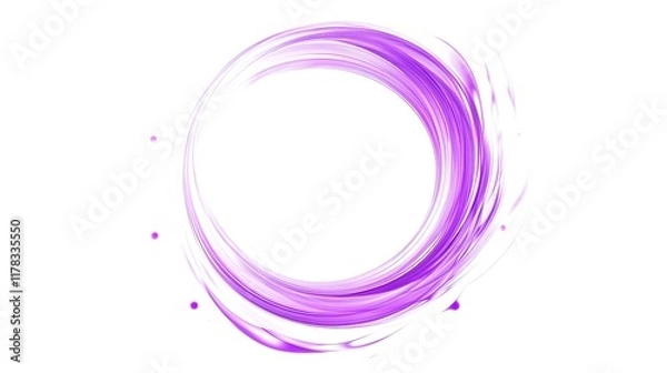 Obraz Abstract swirling violet luminous lines with a glowing light effect, ideal for vector design, game illustrations, and futuristic creative concepts, isolated on a white background.