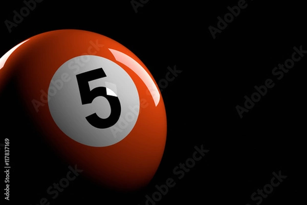 Fototapeta Pool Ball Number 5, 3D Rendering