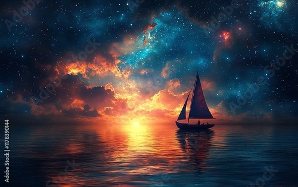 Fototapeta A surreal celestial dreamscape