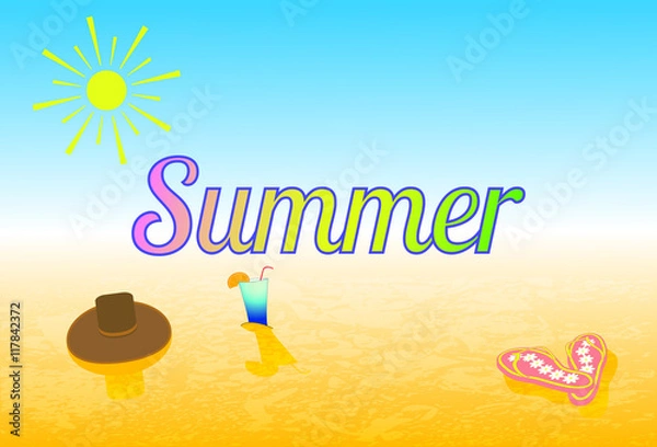 Obraz Vector illustration summer, beach summer accessories