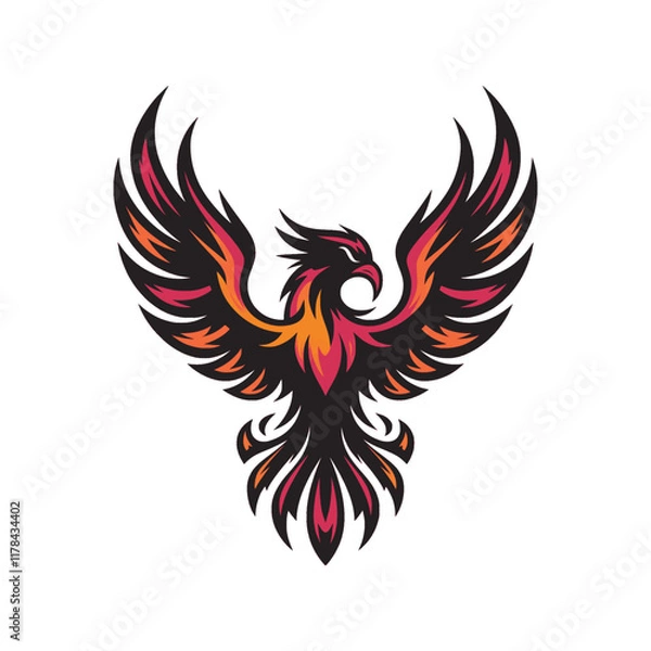 Obraz phoenix fire flying design logo