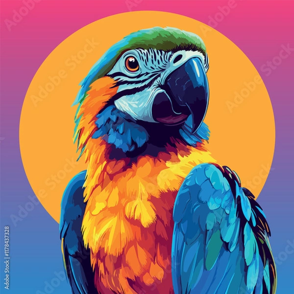 Obraz Colorful Low Poly Parrot Vector illustration