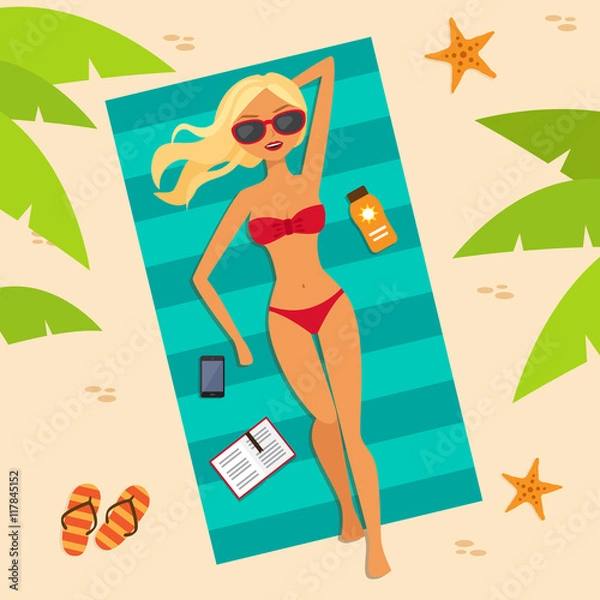 Obraz Girl relaxing on the beach