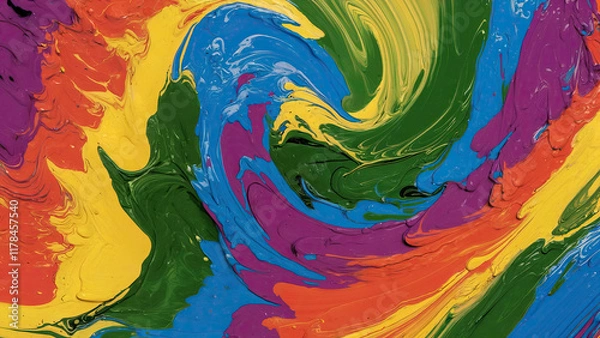 Obraz Abstract colorful paint swirl wallpaper background banner 