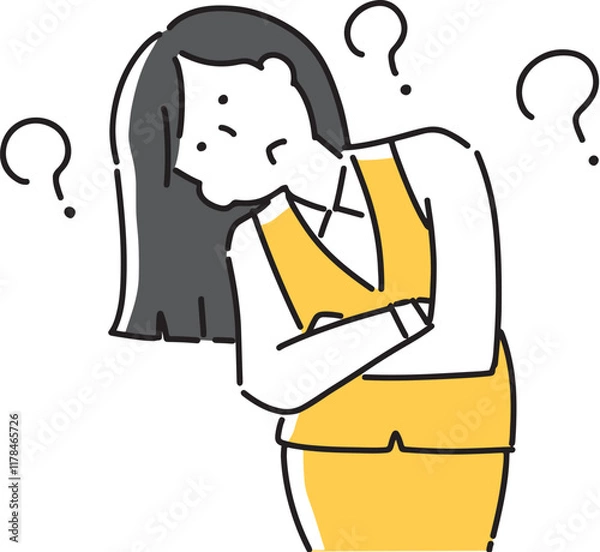 Fototapeta 腕を組んで考える女性