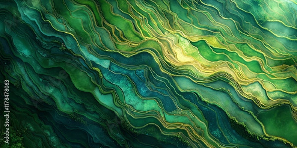 Fototapeta Terraces of Bali Relaxing fluid imagery for